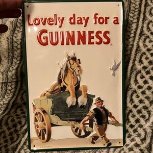 Guinness Vintage Art with Red and Green Accents